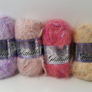 1 Skein (45 Skeins Available from 3 Colors) Patons Glittallic Yarn, 1.75oz/50g, approx 61y/55m, Bulky 5