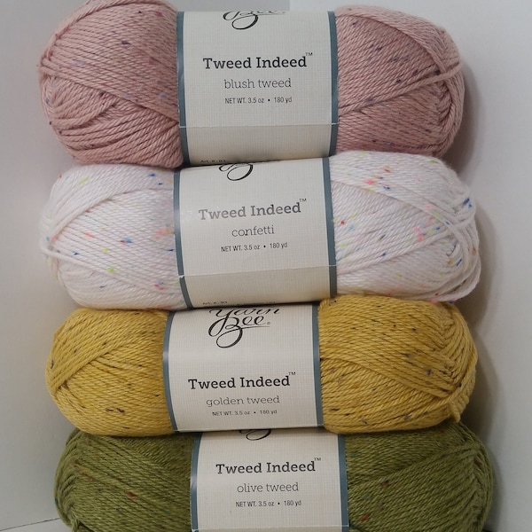 1 Skein (23 Skeins Available in 2 colors), Yarn Bee Tweed Indeed, 3.5oz/100g, 180yds/165m, Medium 4