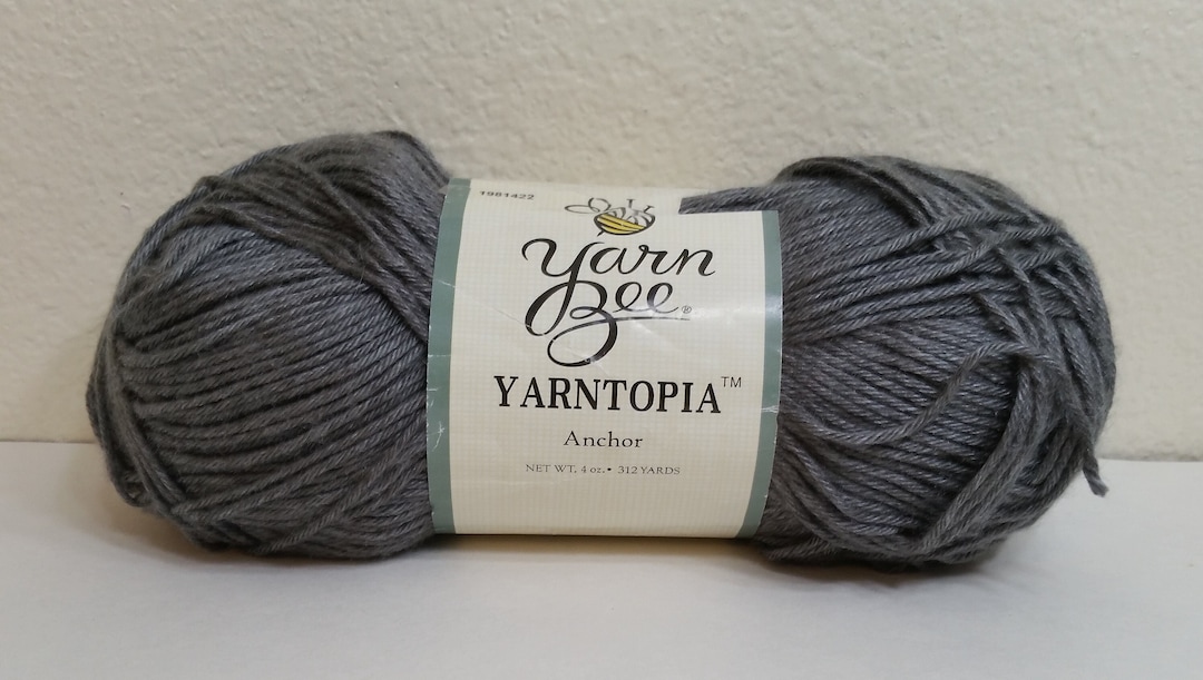 1 Skein Yarn Bee Yarntopia Yarn, Anchor 12 dark Gray, 2 Skeins
