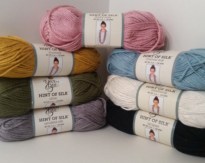 1 Skein 4 Skeins Available From 7 Colors Yarn Bee Hint of Silk Yarn