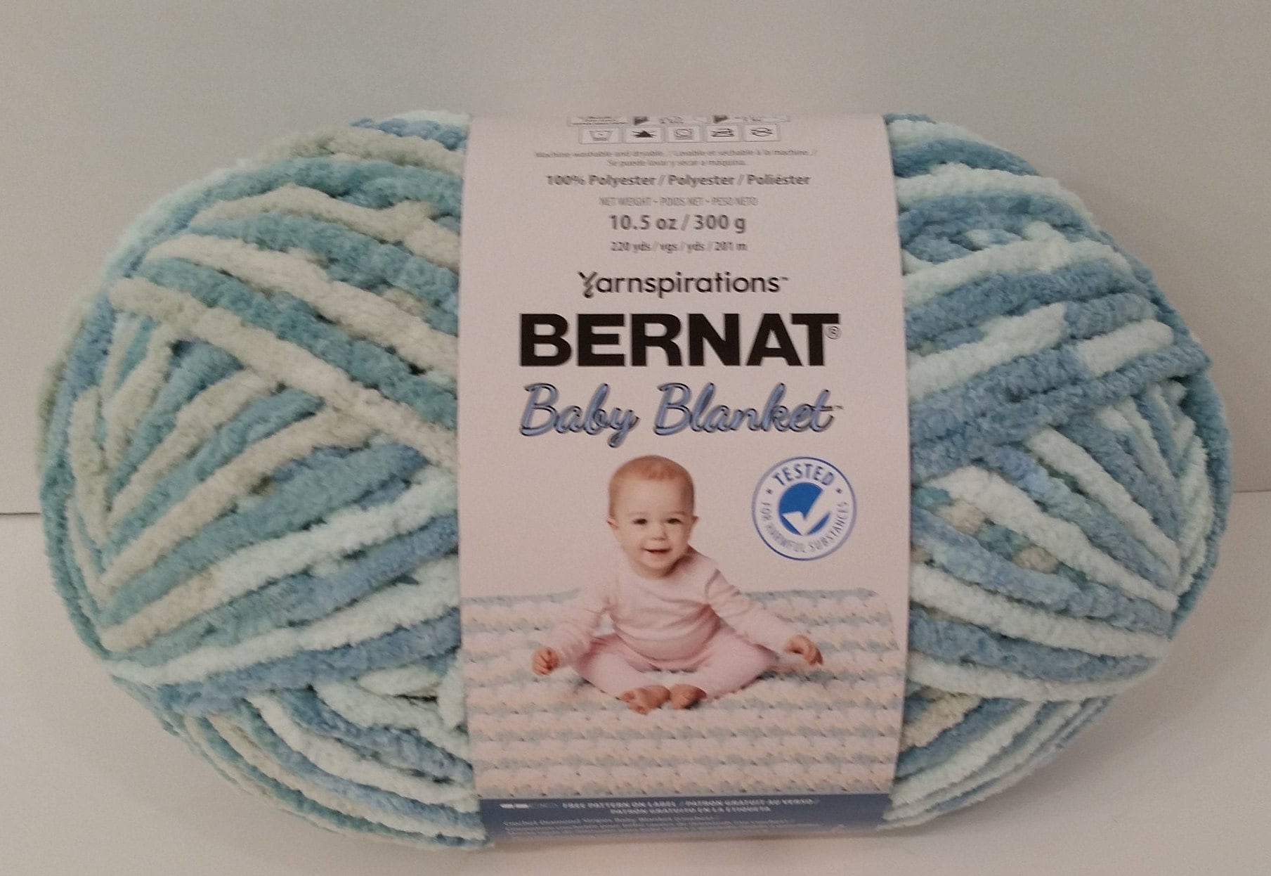 Baby-safe Sparkle Bernat Baby Blanket Yarn, Super Bulky 6, 10.5oz/220 Yds,  No-scratch Sparkle, Soft Polyester Chenille, Low & Fast Ship 