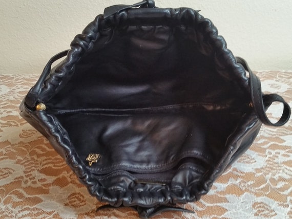 Vintage Anne Klein for Calderon Black Leather Han… - image 5