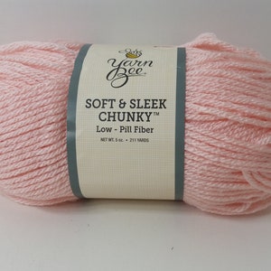 Yarn Bee Soft and Sleek Yarn Hot Pink #650 Skein 4 Worsted