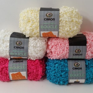 1 Skein (2 Skeins Available from 2 Colors) Caron Simply Soft Boucle' Yarn, 3oz/85g, 38y/35m, Bulky 5, Hand Wash, Lay Flat to Dry