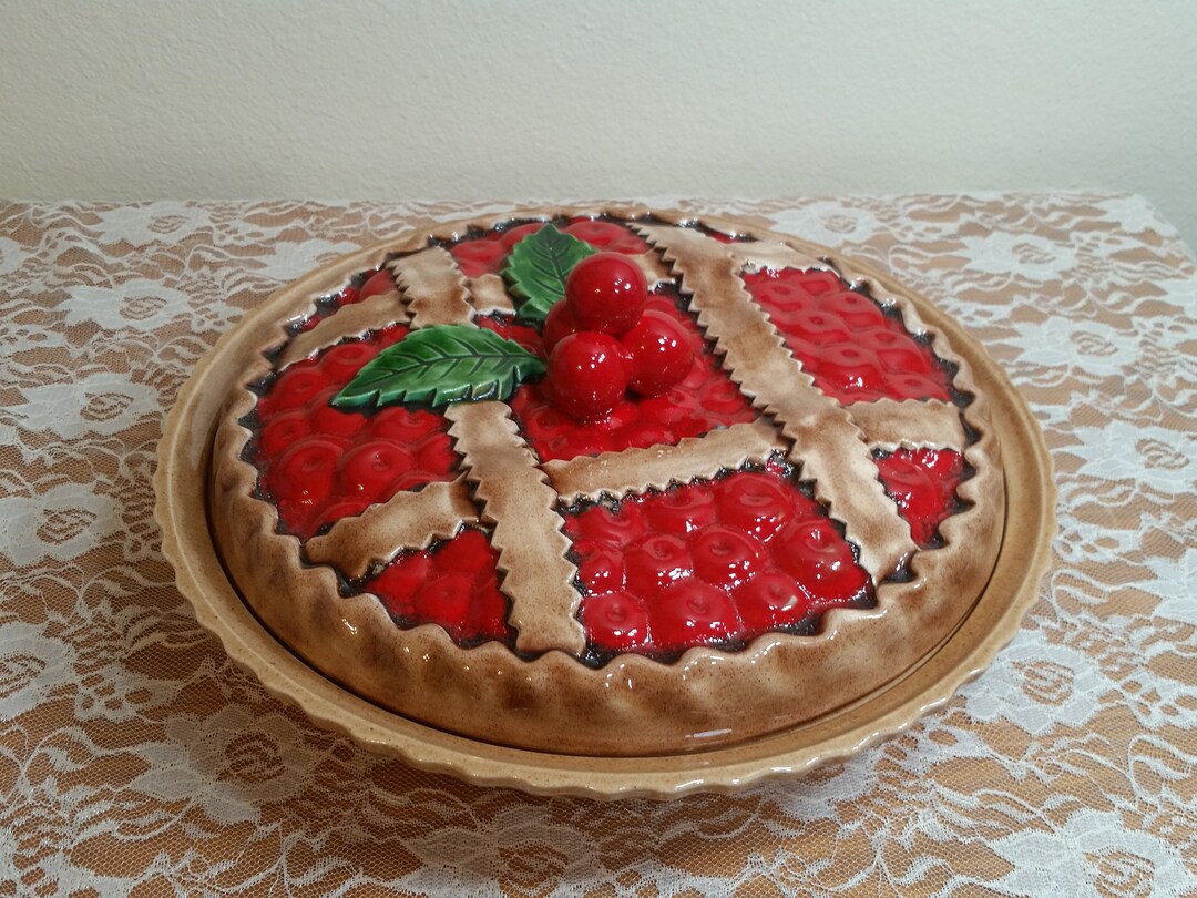 Vintage Ceramic Covered Pie Keeper Made in Portugal Etsy