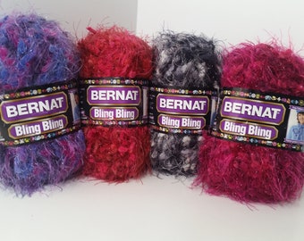 1 Skein (24 Total Skeins Available from 2 Colors) Bernat Bling Bling Yarn, Approx 90yds/82m, 1.75oz/50g, Bulky 5 Yarn Type