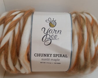 1 Skein (8 Skeins Available, 4 are Disheveled, 2 dye lots) Yarn Bee Chunky Spiral Yarn, Sunlit Maple, 17.5oz/497g, 120y/110m, Jumbo 7