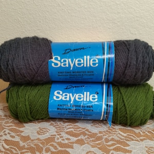 1 Skein ( 4 Full Skeins  and 1 Partial Skein Available from 2 Colors) Vintage Dawn Sayelle Yarn, 3 - 3.5oz, Worsted Weight, Machine Wash/Dry