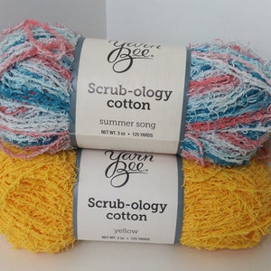 1 Skein (5 Skeins Available from 2 Colors) Yarn Bee Scrub-ology Cotton Yarn, 3oz/85g, 125yds/115m, Medium 4