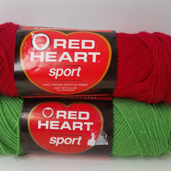 1 Skein (33 Skeins Available in 2 colors) Red Heart Sport Yarn, Berry, Limeade, 2.5oz/70g, 3 Ply, Acrylic, Machine Wash/Dry