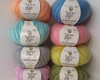 Hilo Yarn Bee Awesome Ombre, peso deportivo, mezcla de lana