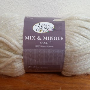 1 Skein ( 3 Skeins Available) Yarn Bee Mix & Mingle Yarn, Gold, 3.5oz/100g, 109y/100m, Super Bulky 6, Wool Blend, Hand Wash/ Lay Flat
