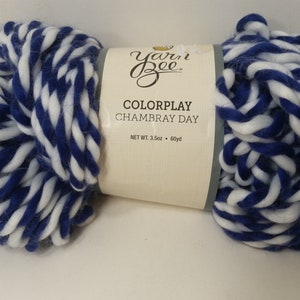 Colorplay Yarn Bee: Chambray Day Blue White, Super Bulky 6