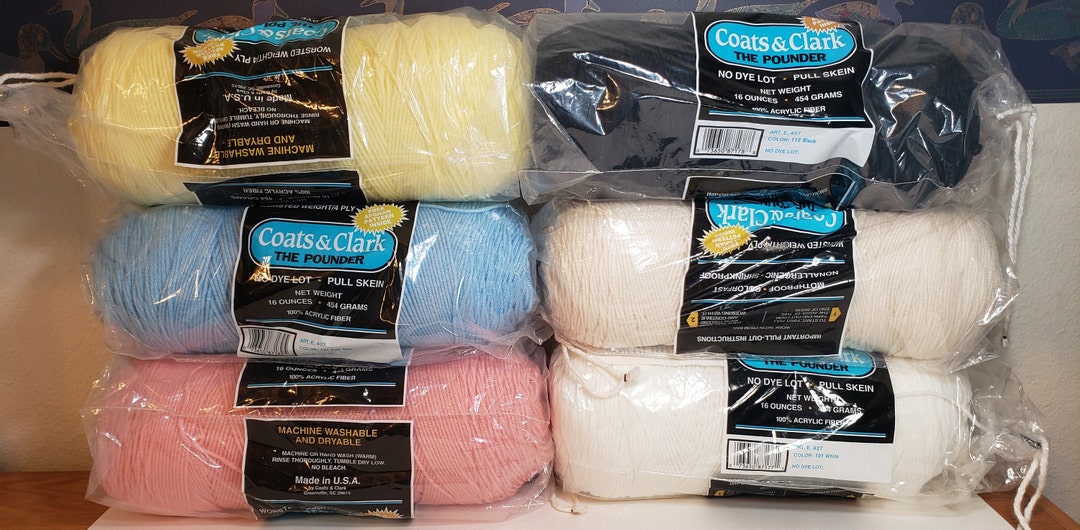 1 Skein Coats & Clark the Pounder Yarn Yellow Eggshell Etsy