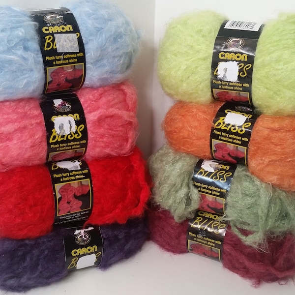 1 Skein (3 Skeins Available from 2 Colors) Caron Bliss Yarn, 1.76oz/50g, 82y/75m, Bulky 5, Hand Wash, Lay Flat to Dry