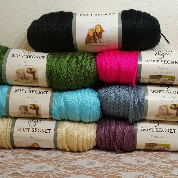 1 Skein Yarn Bee Soft Secret Yarn,Several Colors, 6oz/170g, 300yds/275m, Medium 4, 100% Acrylic, Machine Wash & Dry