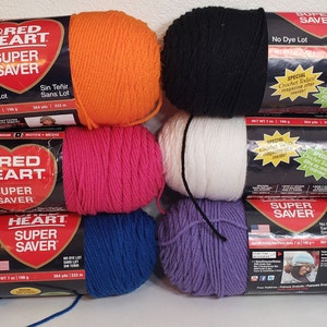Red Heart Super Saver Yarn: 100% Acrylic, No Dye Lot