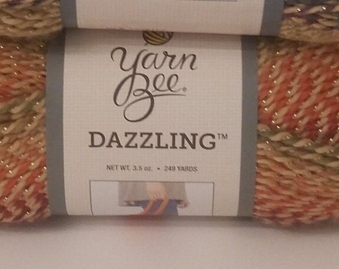 1 Skein Yarn Bee Dazzling Yarn, Sunburst, 3.5oz/100g, 249yds/228m