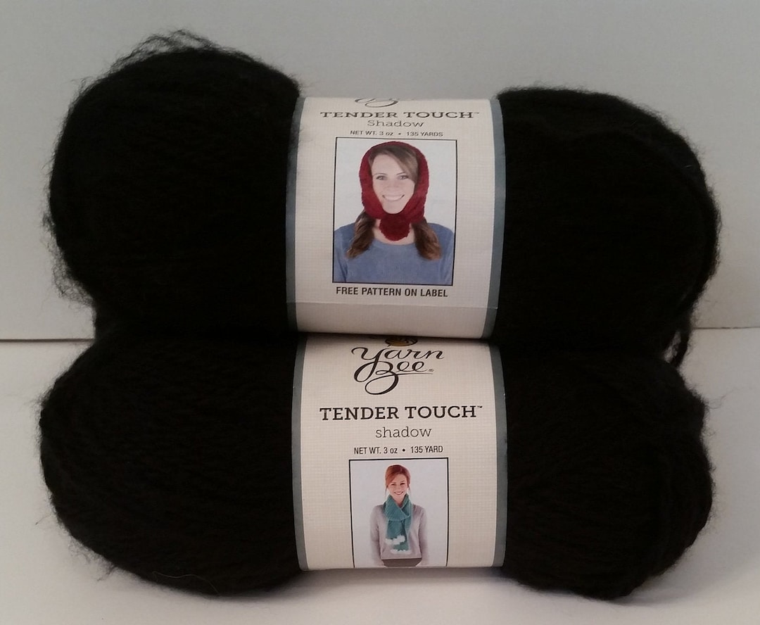 1 Skein 2 Skeins Available Yarn Bee Tender Touch Yarn, Shadow black, 2