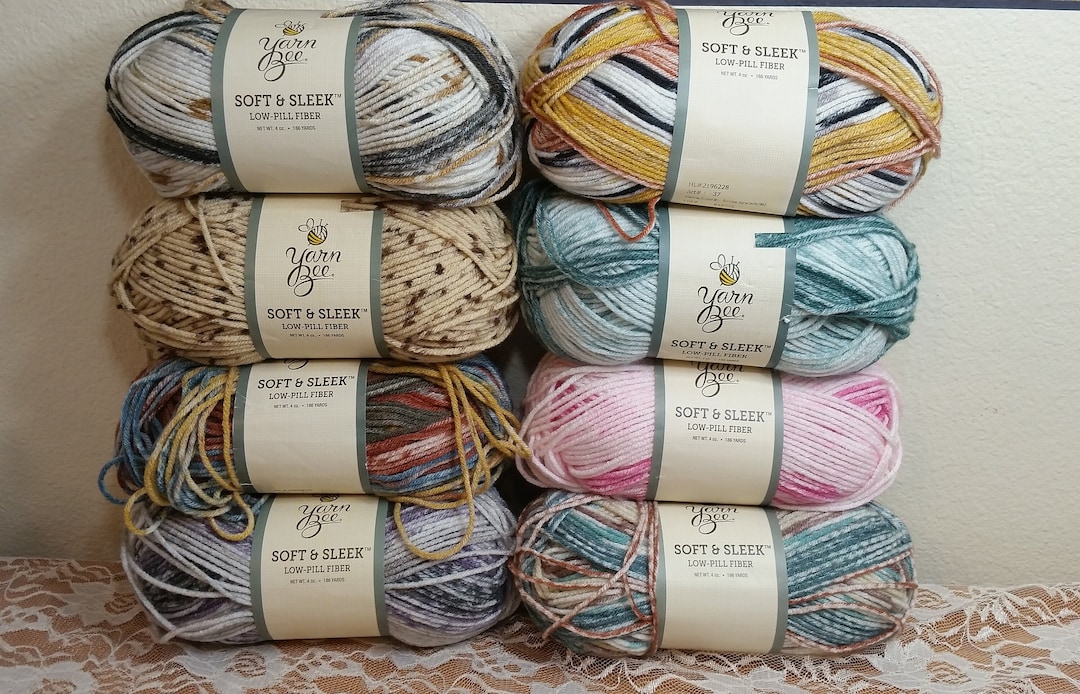 1 Skein several Colors, Some Disheveled Yarn Bee Soft & Sleek Lowpill