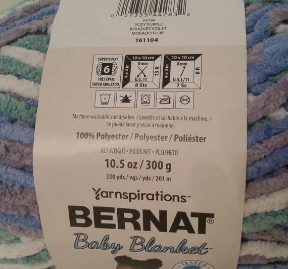 1 Skein 6 Skeins Available Bernat Baby Blanket Posy Purple 10.5oz 300g 220yds 201m Super Bulky 6 Etsy Hong Kong