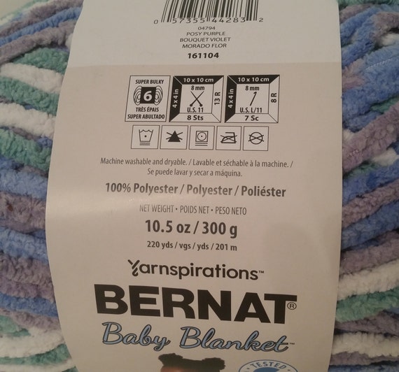 Baby-safe Sparkle Bernat Baby Blanket Yarn, Super Bulky 6, 10.5oz