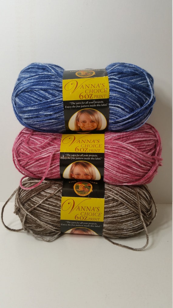 4th Lot of 3 Skein Lot Lion Brand Vanna White Choice Baby Yarn Medium 4  worsted Acrylic Knitting Crochet DISCONTINUED