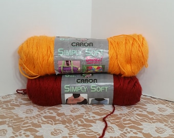 Caron Simply Soft Yarn: 2 colors, some rewrapped, Acrylic, 6oz