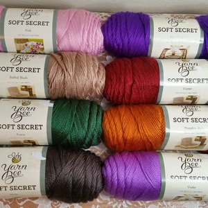 Soft Secret Yarn Bee, Several Colors, 6oz, 300yds, Medium 4