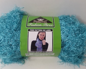 Aqua Eyelash Yarn: Phentex Fashion Three, Super Bulky 6