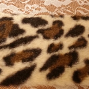 4 Inch Wide Faux Fur Leopard Trim Sold by the Yard (4 Yards Available)