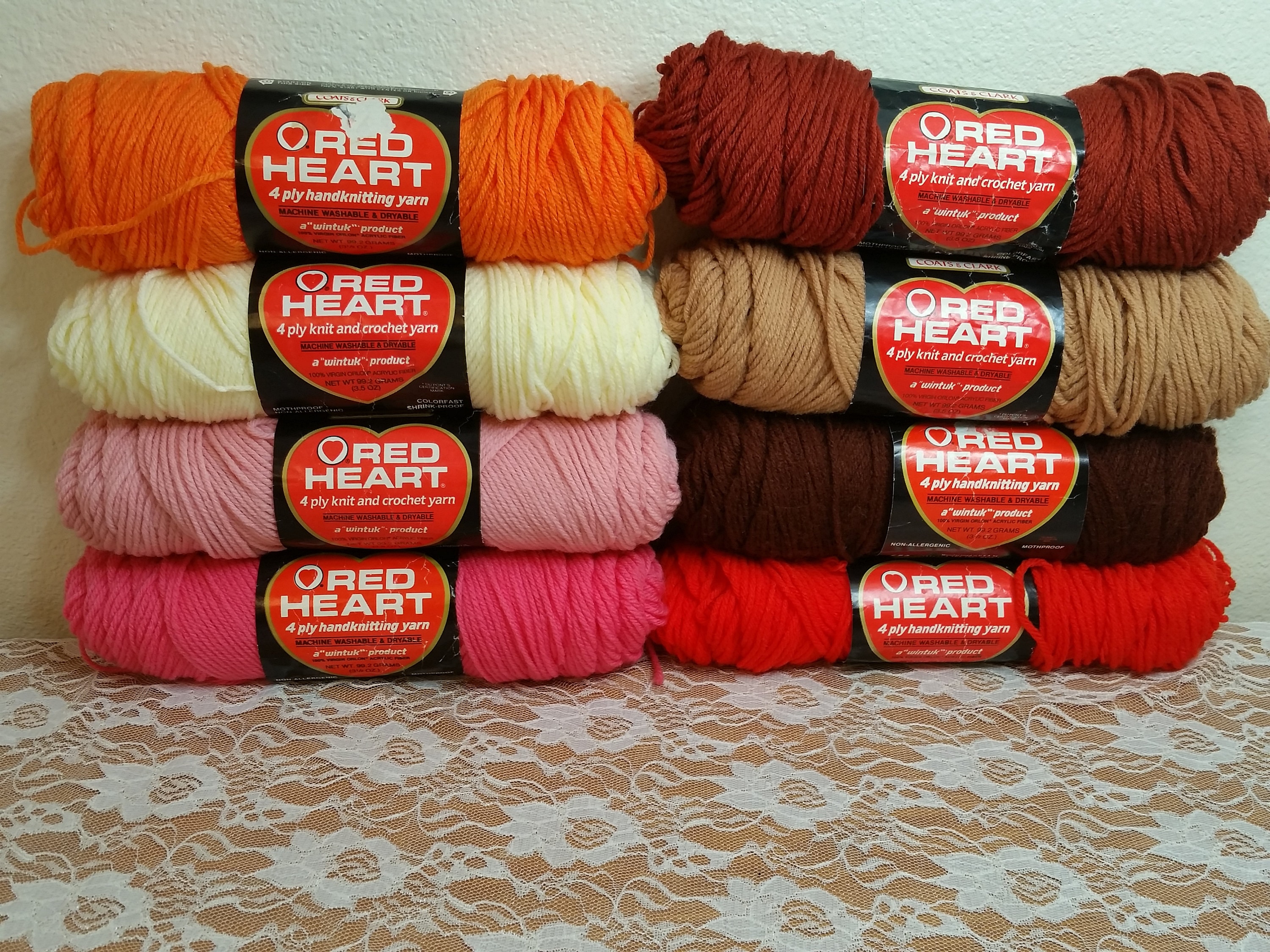 Vintage Red Heart Worsted Yarn: Full/partial Skeins (1.9oz - 3.5oz