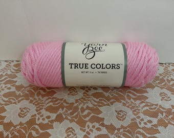 1 Skein Yarn Bee True Colors Yarn, Pink, 5oz/142g, 76yds/70m, Super Bulky 6