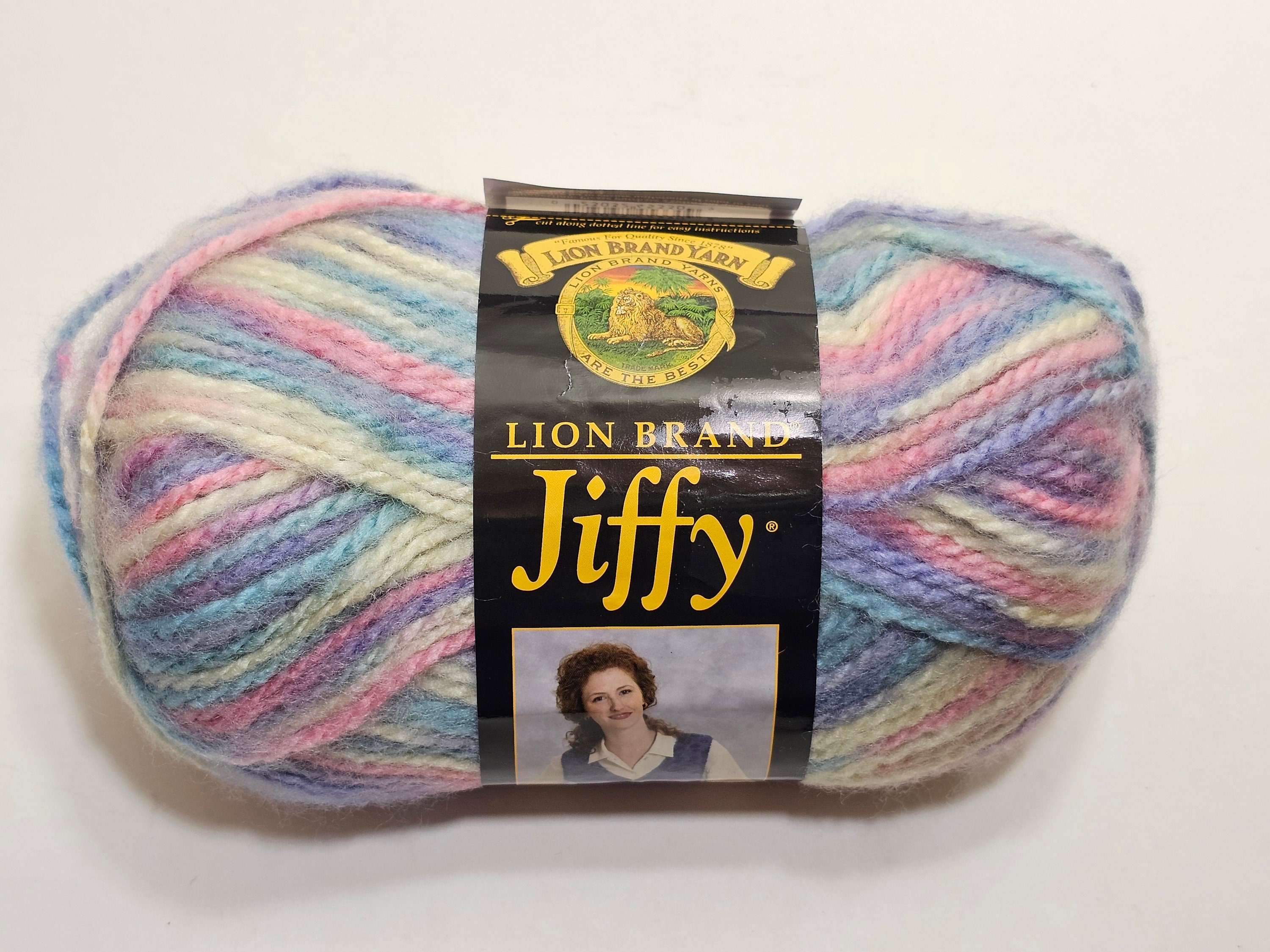 1 Skein Lion Brand Jiffy Yarn, Salem pink, Blue, Ivory, Lavendar 2.5oz/70g,  115y/103m, 100% Acrylic, Machine Wash/dry, Bulky 5 -  Ireland