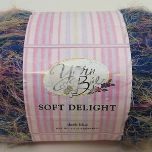 1 Skein (6 Skeins Available, Dye Lots 0270, 2682) Yarn Bee Soft Delight Yarn, Color Dark Blue, 3.5oz/100g, 200yds/184m, Light 3
