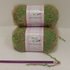 1 Skein Price (3 Skeins Available, Dye Lot 0240, 2 without label) Yarn Bee Soft Delight Yarn, Color Green, 3.5oz/100g, 200yds/184m, Light 3