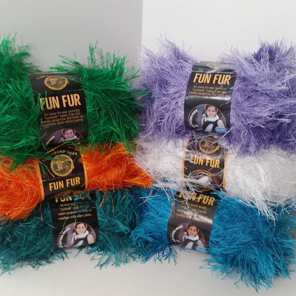 1 Skein (67 Total Skeins Available from 4 Colors) Lion Brand Fun Fur Yarn, 1.75oz/50g, 64yds/58m, Bulky 5, Machine Wash/Dry