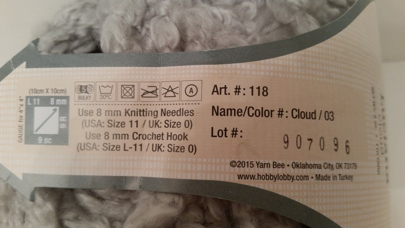 1 Skein 907096 Dye Lots 907031 5oz142g Bulky 5 2 Skeins Available Yarn Bee Luciana Yarn 110yds101m Color Cloud 907046