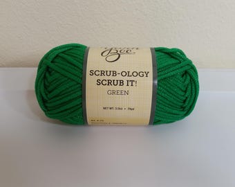 1 Skein (8 Skeins Available) Scrub-Ology Scrub it! Yarn, Green, 3oz/85g, 79yds/73m, Bulky 5