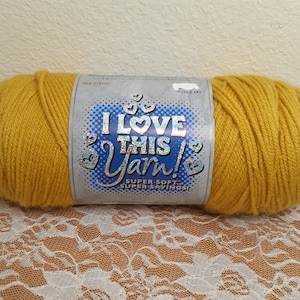 Sungold Acrylic Yarn Skein: I Love This Yarn, Medium 4, 355 yds