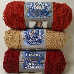 Acrylic Yarn Skein: Cranberry or Light Taupe, 355 yds