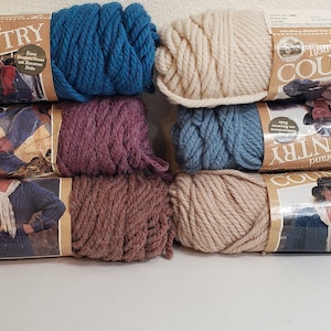 Lion Brand Country Yarn: Super Bulky Orlon, 90 Yards