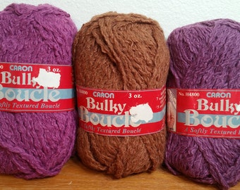 Hilo de bouclé voluminoso Caron: Orlon de 3 oz, lavable a máquina