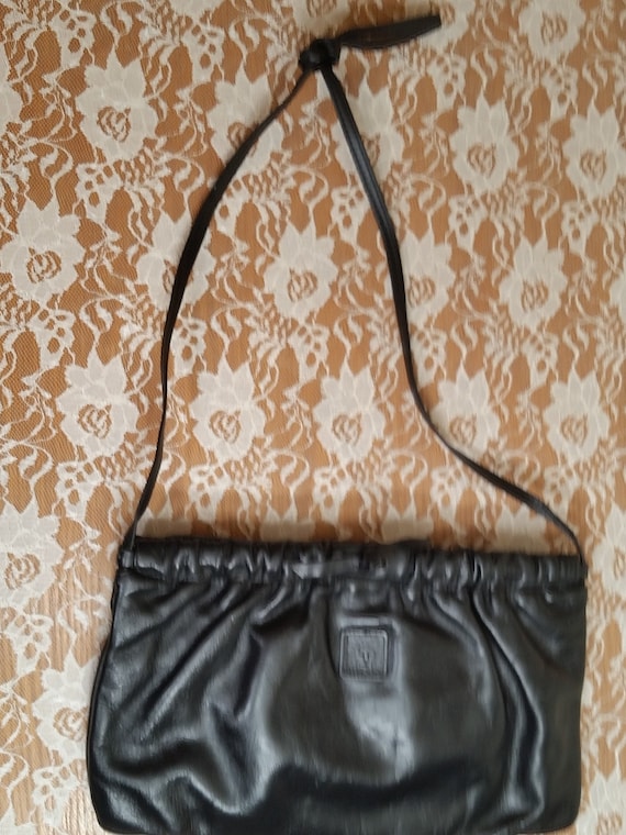 Vintage Anne Klein for Calderon Black Leather Han… - image 2