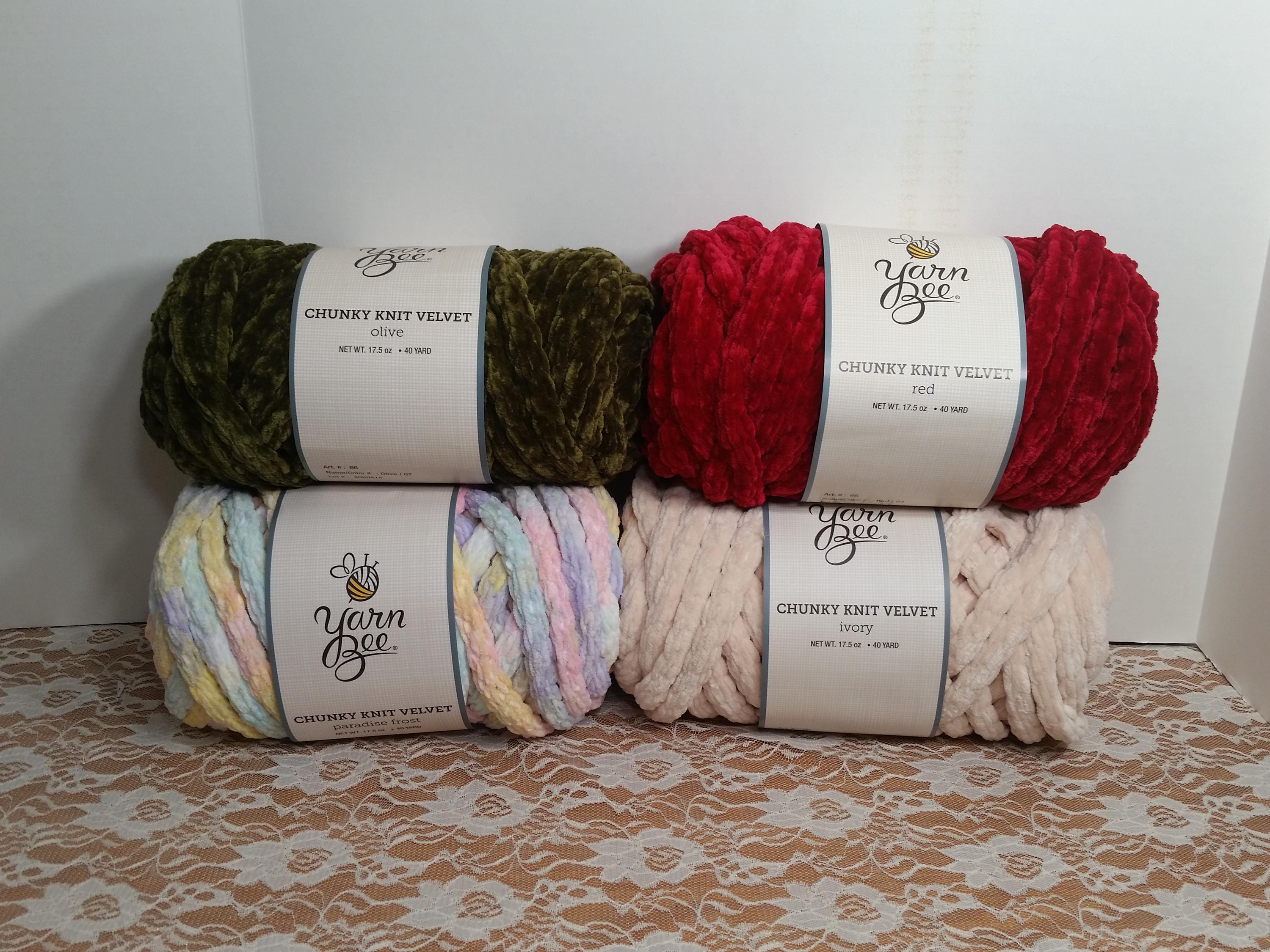1 Skein Price Yarn Bee Chunky Knit Velvet Yarn, 3 Colors