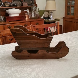 Vintage Large Wooden Sleigh, 21.25 Inches Long x 7.25 Inches Wide x 12 Inches High; No Return