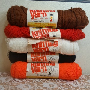 Vintage Woolworth Acrylic Knitting Yarn: 5 Colors, Worsted Weight