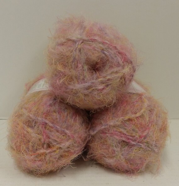 Lion Brand Baby Soft Yarn Light Pale Pink White Lot of 2 Skeins Variegated