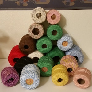 Vintage Crochet Thread Lot: 18 Balls, J & P Coats, American Thread