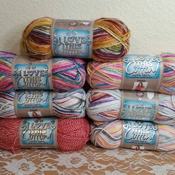 1 matassa (diversi colori) I Love This Cotton Yarn Print & Twist, 3oz/85, 153yds/140m, Medium 4